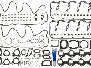 MAHLE HS54580 head set for 2001-2004 GM 6.6L Duramax LB7 diesel engines with upper engine gaskets, seals, O-rings, and RTV